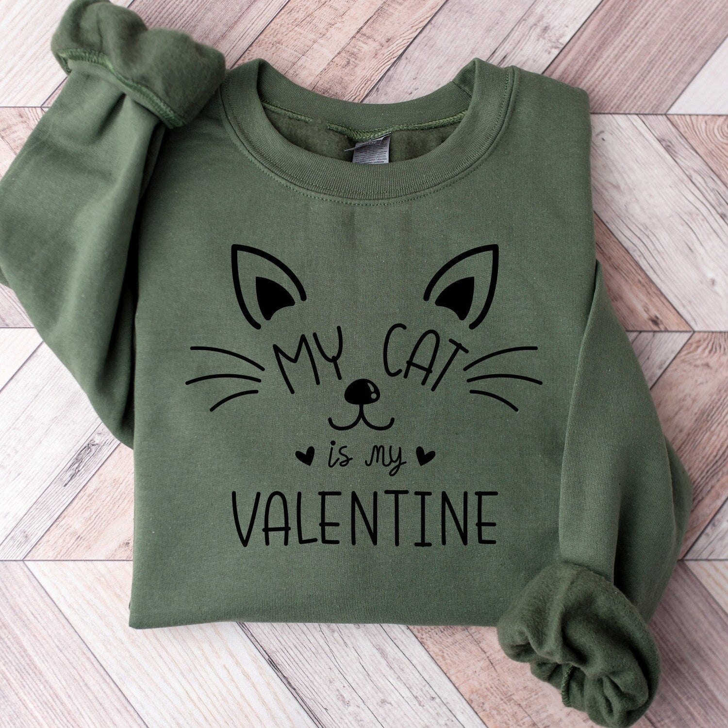 My Cat Is My Valentine Sweatshirt, Cat Lover Shirt, Cute Valentine's Day Cat Gift Tee
