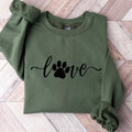 Dog Lover Sweatshirt, Love Paw Shirt, Dog Lover Shirt, Valentineâs Day Shirt, Valentineâs Day Gift