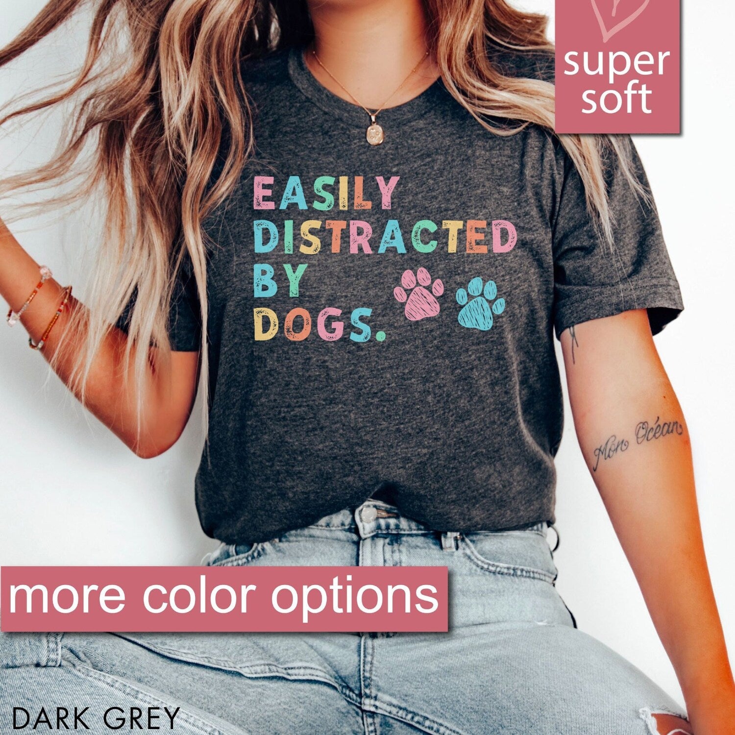 Mom Of Dogs Tee, Dog Mom Gift, Pet Lover Tshirt, Easily Distracted By Dogs Shirt, Dog People Tee, Dog Lover Tees, Dog Lovers Gifts, Pet Mom