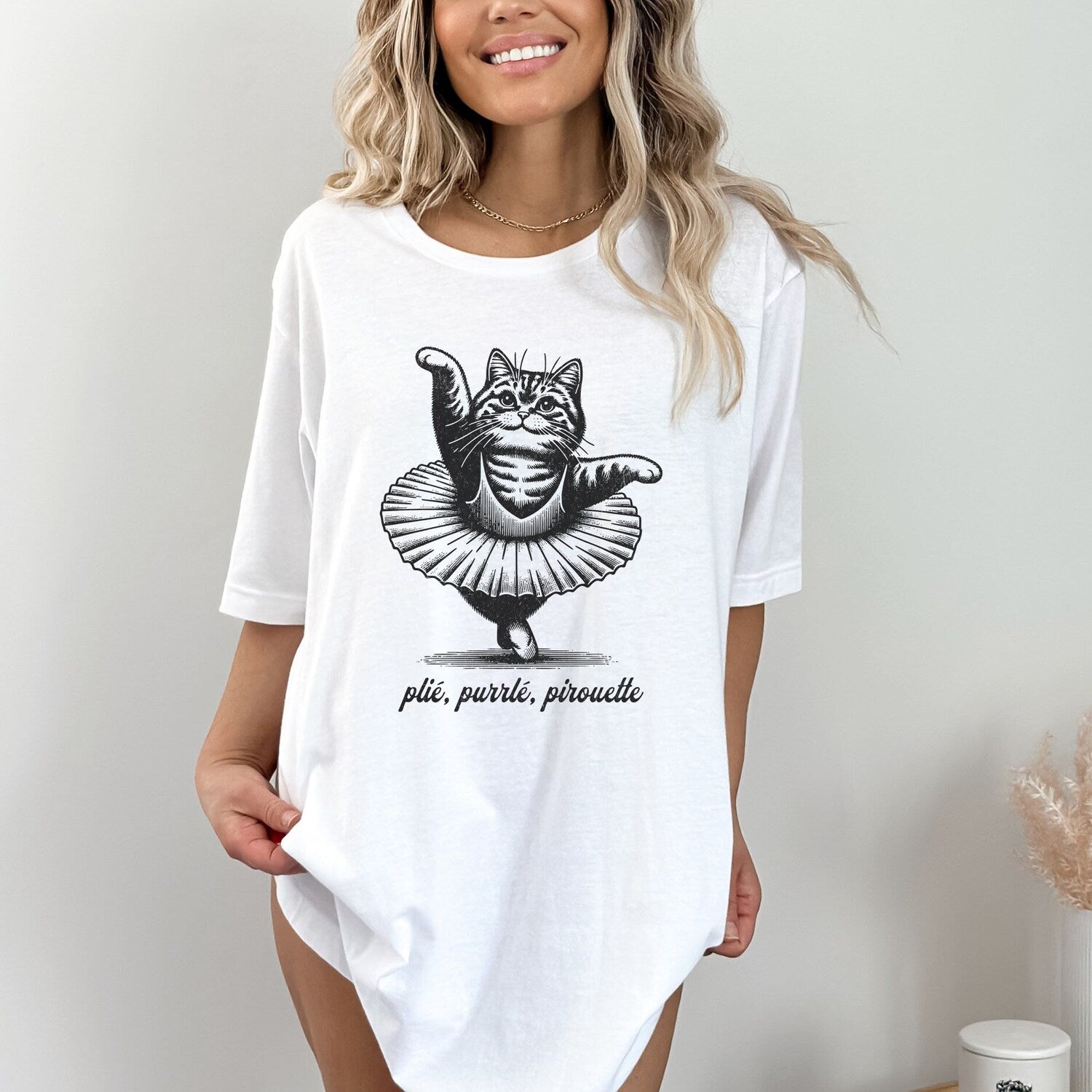 Funny Ballet Cat Shirt Lover T-Shirt Dance Teacher Aesthetic