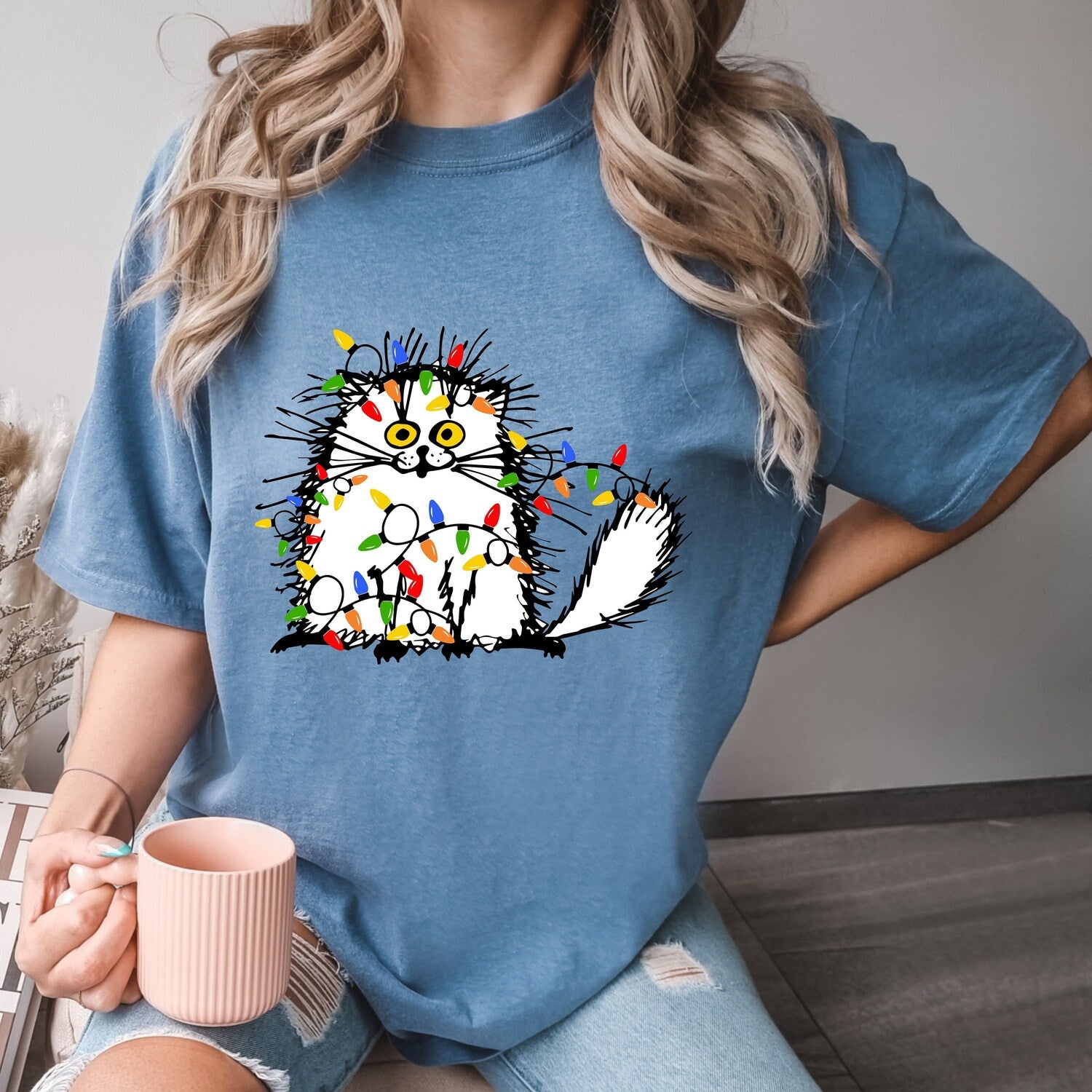 Comfort ColorsÂ® Christmas Funny Cat Shirt, Funny Cat Shirt, Cute Funny Cat Shirt, Cat Lover Shirt, Animal Lover Shirt, Christmas Gift Shirt