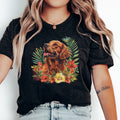 Cute Red Golden Retriever Flower Shirt | Dog Mom T-Shirt | Golden Retriever Gift | Retriever Flower Tee | Floral Dog Tshirt | Gift for Her