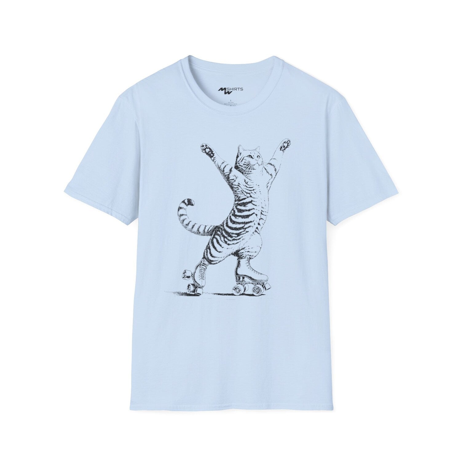 Cat Rollerskates Feline Fans Unisex Softstyle T-Shirt