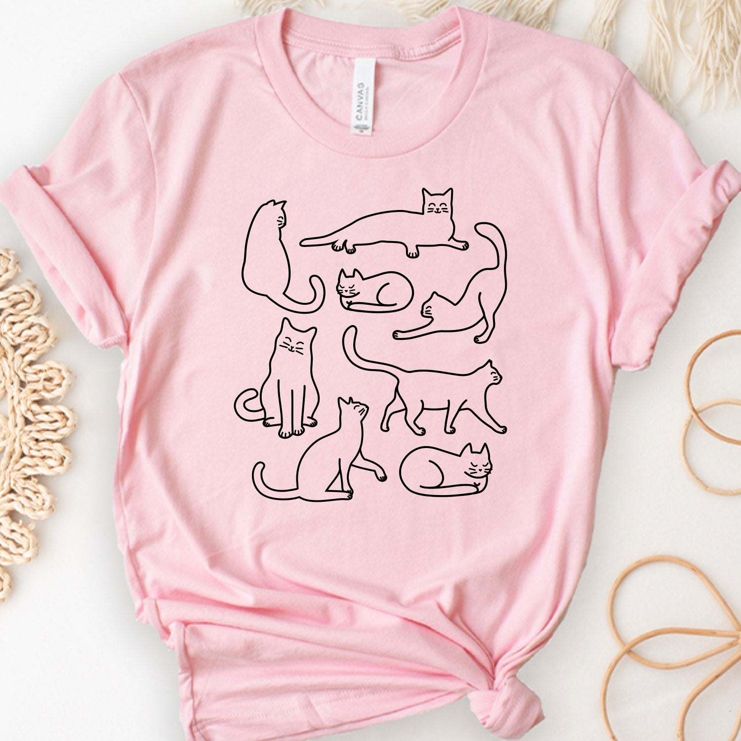 Cat Lover T-Shirt for Girls & Women, Cute Animal Mom Gift Tee, Unisex Cat Graphic Shirt