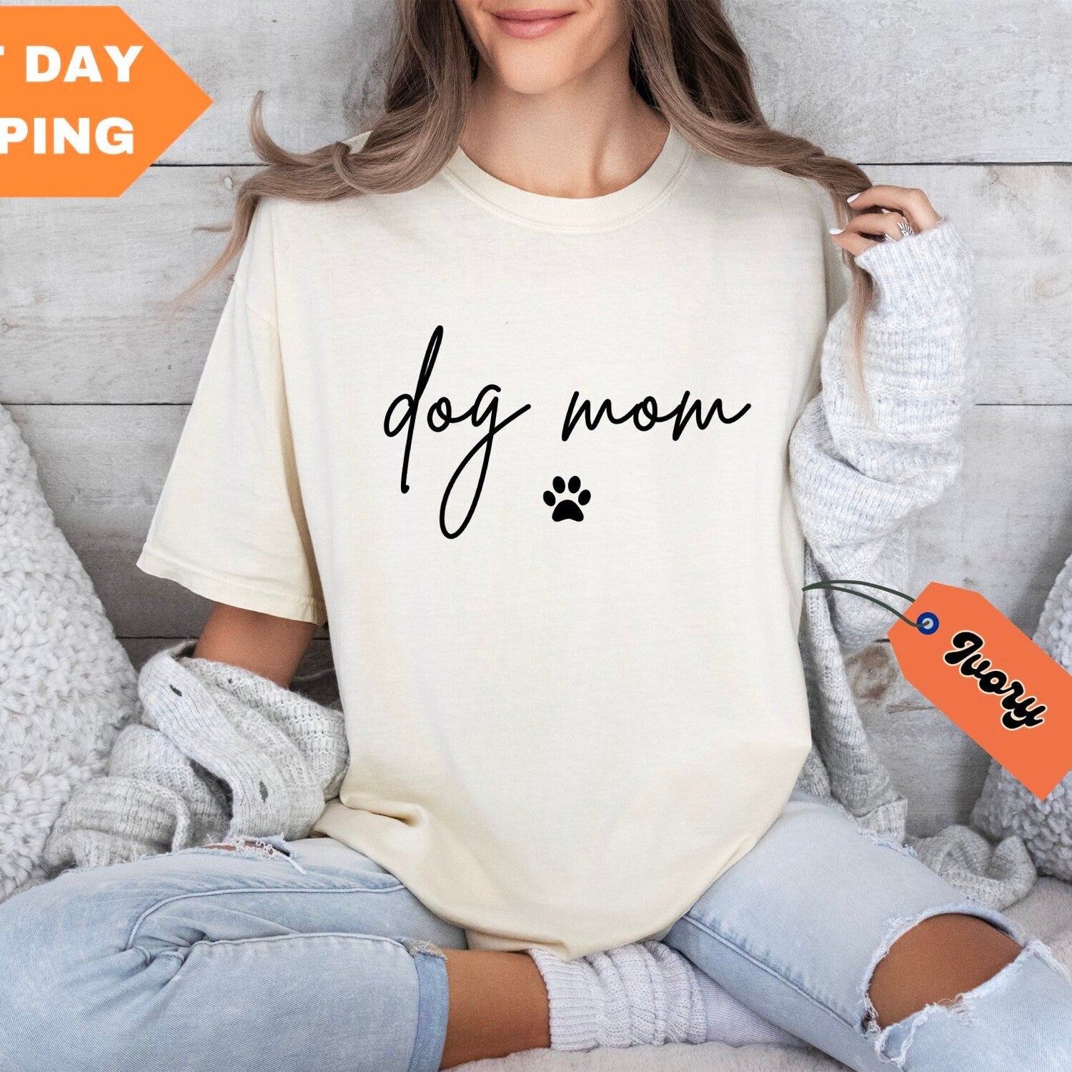 Dog Mom Comfort ColorsÂ® Shirt, Dog Mom Shirt, Dog Lover Shirt, Mothers Day Tshirt, Paw Print Shirt, Dog Mom Gift, Mother's Day Gift
