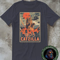 Catzilla Retro Japanese Movie Poster T-Shirt | Funny Cat Graphic Tee | Cat Lover Gift