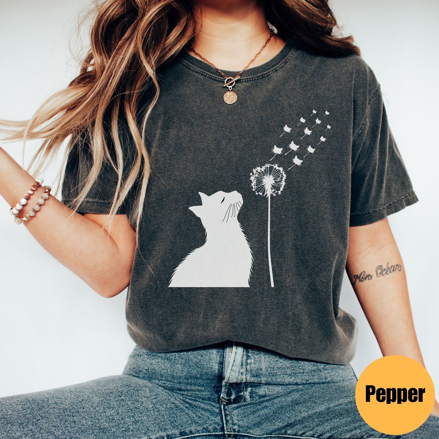 Cats Flower Fly Dandelion Shirt | Cat Dandelion Tee | Cute Cat Lover T-Shirt | Cat Lover Gift | Vintage Cat Shirt | Cat Lover T-Shirt