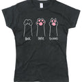 Funny Cat Paws Rock Paper Scissors T-Shirt | Women's Cotton Tee | Playful Graphic