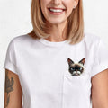 Hidden Middle Finger Pocket Cat T-Shirt - Funny Cat Lover Unique Gift