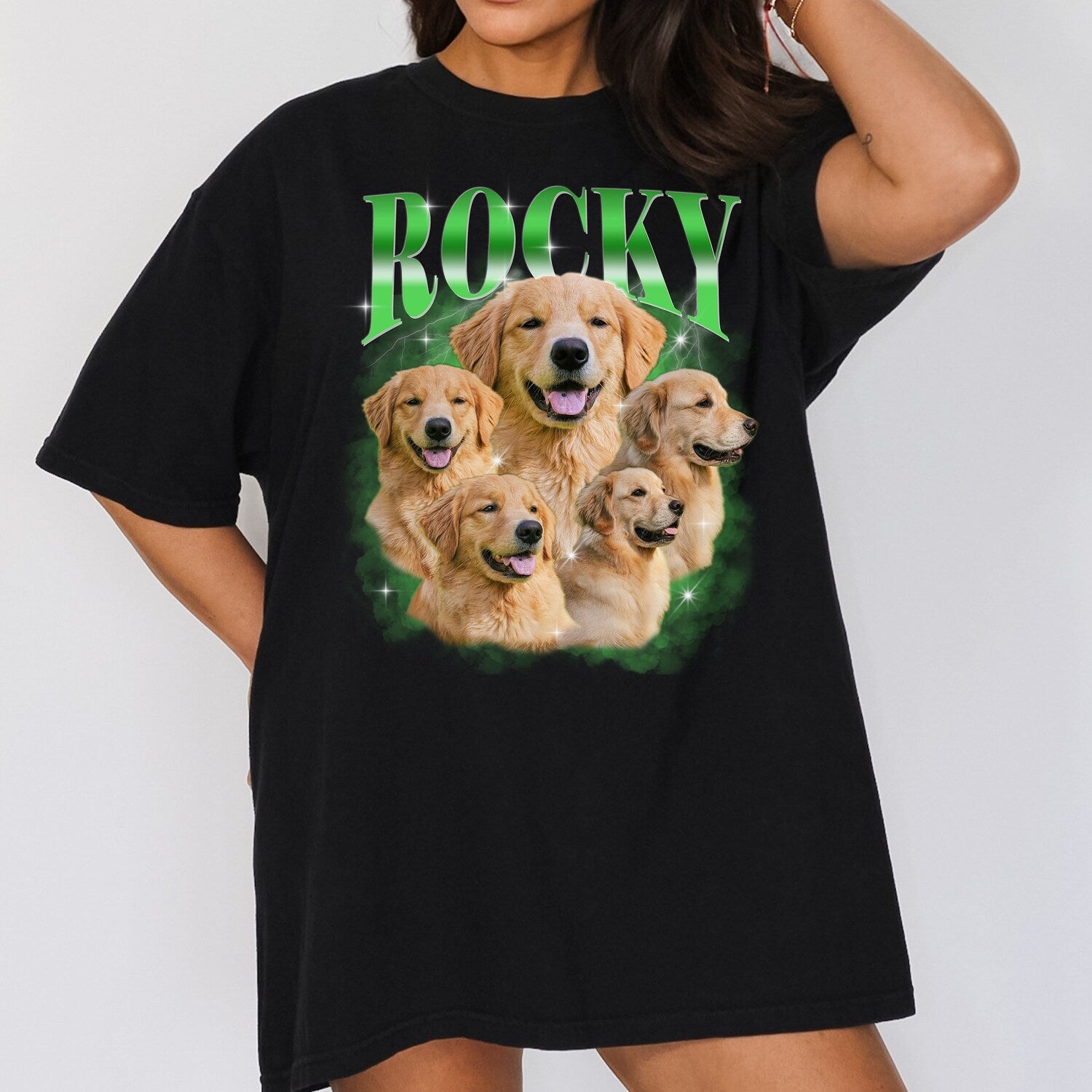 Personalized Dog Mom T-shirt, long sleeve, sweatshirt, hoodie gift, Custom photo Labrador retriever owner, mama, 90s vintage bootleg