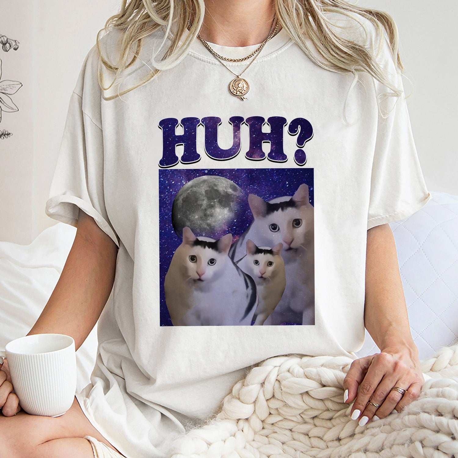 Huh Meme Cat Shirt | Trending Unisex Tee | Funny Cat Meme Sweatshirt Hoodie