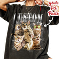 Custom Vintage Cat Photo Shirt | Personalized Pet Lover 90s Retro Tee | Gift for Her