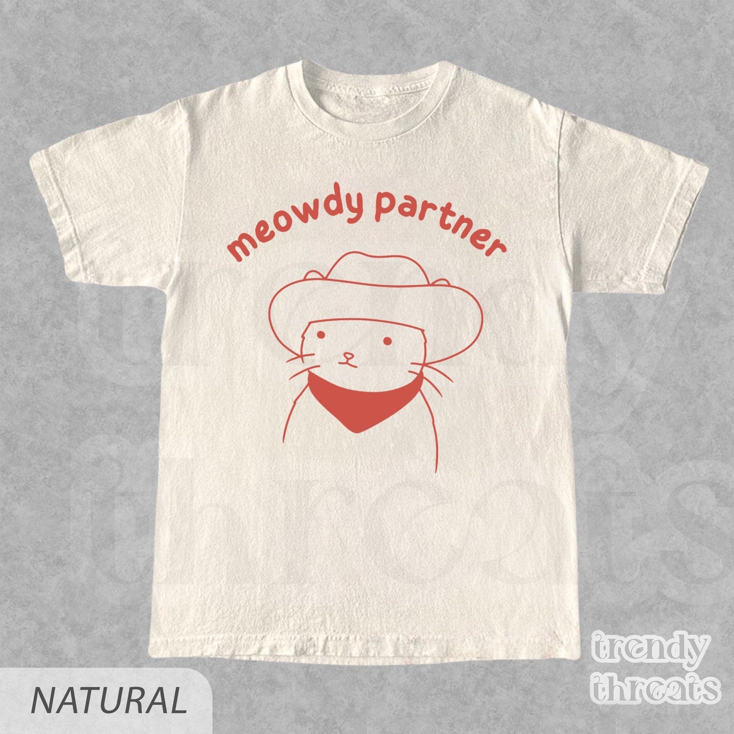 Meowdy Partner Retro T-Shirt | Cat Lover Shirt | Unisex Meme Tee | 90s Cowboy Cat T-Shirt | Kitty Tee | Country Western Top | Cat Sweatshirt