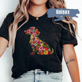 Cute Dachshund Flower Shirt | Floral Dachshund TShirt | Dog Lover Shirt | Dog Mom T Shirt | Dachshund Mama Floral Tee | Wiener Dog T-Shirt