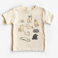 Cats In Different Funny Poses Toddler Shirt - Kitty Cat Lover Outfit - Kid Pet Owner Gift - Natural Boho Toddler & Youth Tee