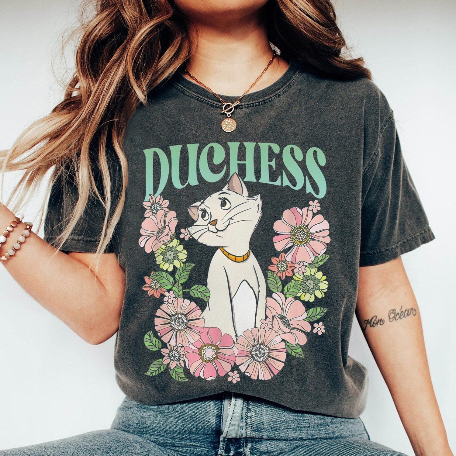Retro The Aristocats Duchess Floral Shirt, Disey Cat Lover T-shirt, Marie Thomas O'Malley Berlioz Toulouse Tee, Birthday Gift Shirts