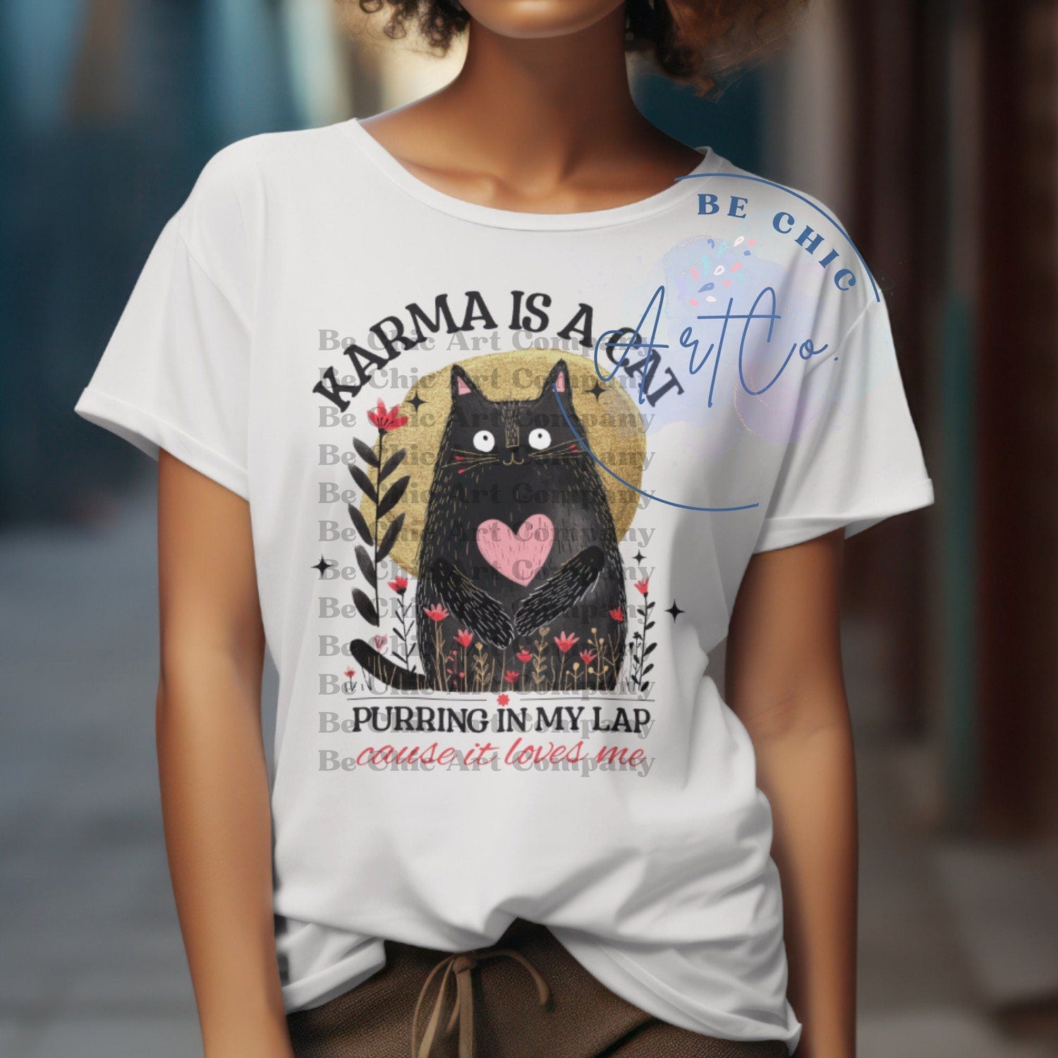 Karma Is A Cat Shirt, Cat Lover T-Shirt, Lyric Merch Cat Lover Gift Tee, Animal Lover Shirt