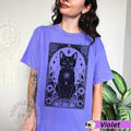 The Cat Tarot Card Shirt, Black Cat Witchy Funny Shirt, Celestial Cat Lover T-Shirt, Black Cat Tarot Card, Witchy Black Halloween Cat