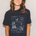 Silly Cat Lover T-Shirt with 90s Tattoo Vibes: I Don't Feel Like Chasing Anything Today, Funny Saying Shirt, Butterfly Lover Gift, Cat Mom