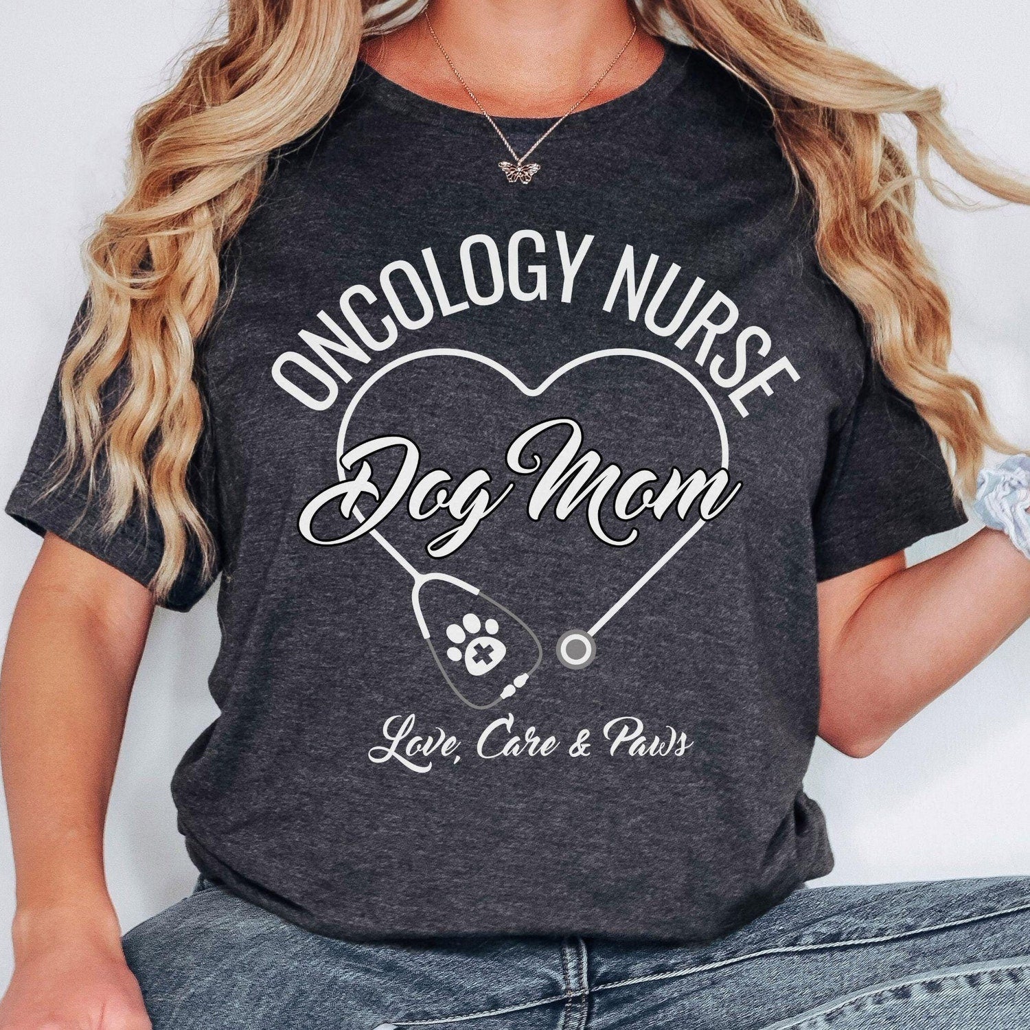Oncology Nurse Dog Mom T-Shirt, OCN Shirt, Mother's Day Gift, Nurse Graduation Gift,  Oncology Certified Nurse Tee, Medical Shirt, Pet Lover