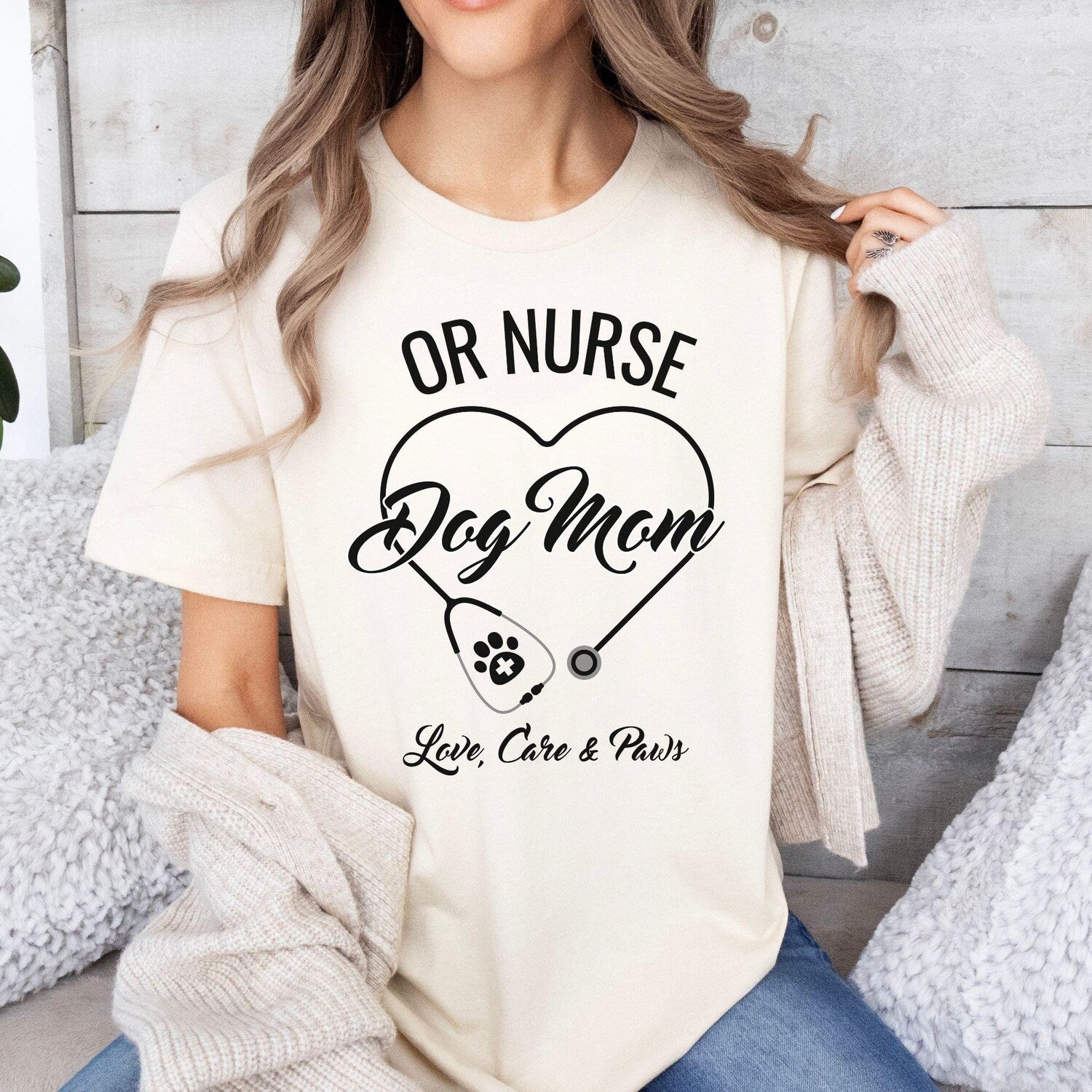 OR Nurse Dog Mom T-Shirt, Surgical Nurse Tee, Mother's Day Gift, Nurse Graduation Gift,  Operating Room Nurse Tee, Medical Shirt, Pet Lover