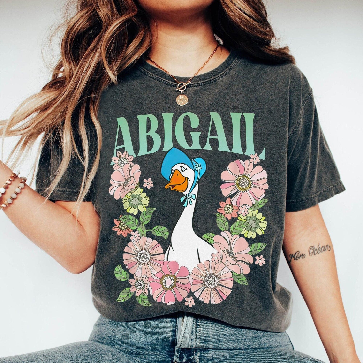 Retro Aristocats Abigail Floral T-Shirt, Cute Disney Cat Lover Tee, Vintage Aristocat Family Trip Gift