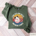 I Like Cats and Coffee Sweatshirt - Funny Cat Mom Coffee Lover Gift