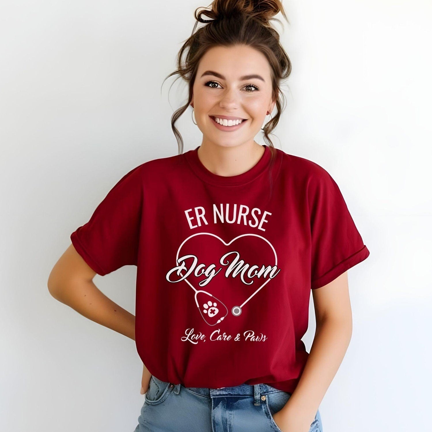 ER Nurse Dog Mom T-Shirt, Emergency Room Nurse Shirt, Mother's Day Gift, Nurse Graduation Gift,  ER Nurse Tee, Medical Shirt, Pet Lover
