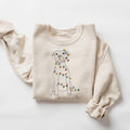 Retro Christmas Dog Sweatshirt, Christmas Dog lights shirt, Dog Lover Shirt, Christmas Gift for Dog Owner, Dog Mom, Pitbull Christmas Shirt