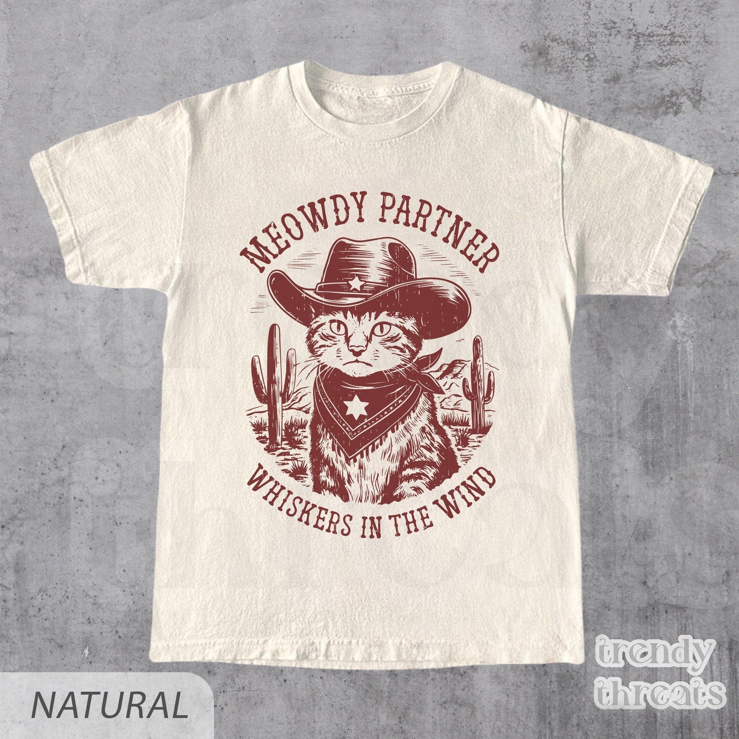 Cowboy Cat Shirt | Funny Meowdy Partner Western Tee | Unisex Wild West Gift