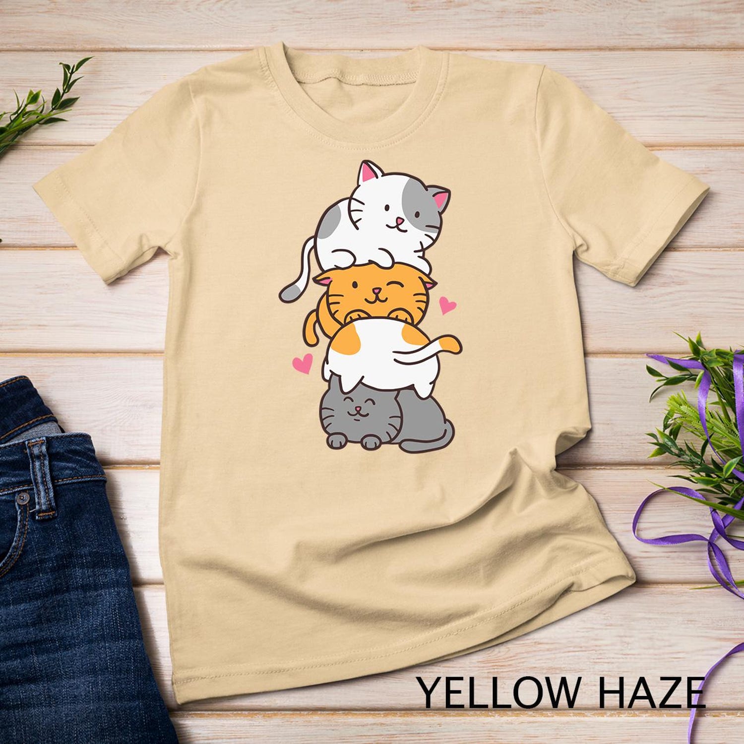 Meowtain Cute Kitty Pile Long Sleeve T-Shirt - Kawaii Cat Lover Gift