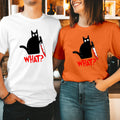 Halloween Black Cat WHAT? T-Shirt - Funny Cat Lover Gift for Men & Women