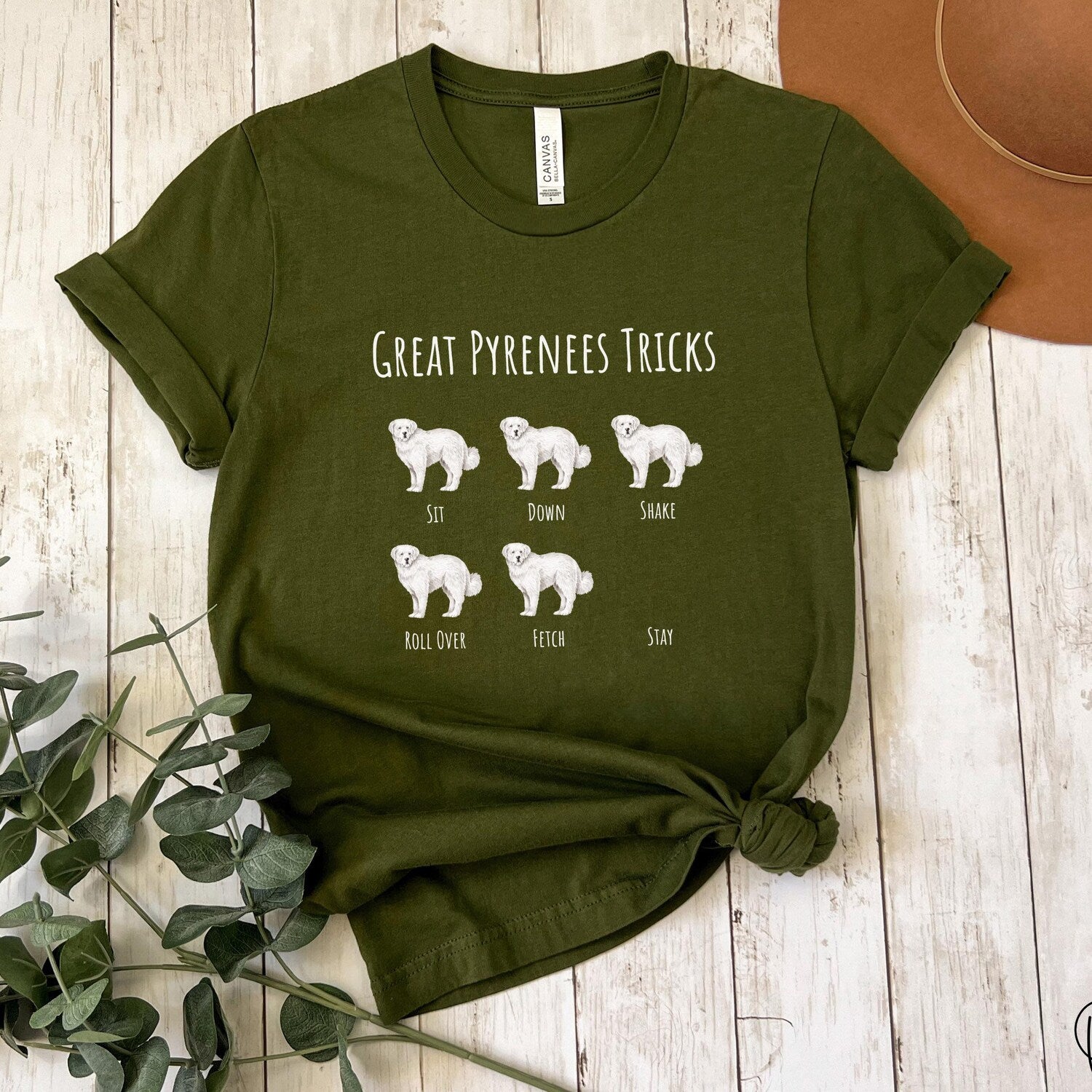 Great Pyrenees Tricks T-Shirt | Livestock Guardian Dog Owner Gift | Homesteader | Farmer | Dog Shirt Gift | Unisex Jersey Short Sleeve Tee