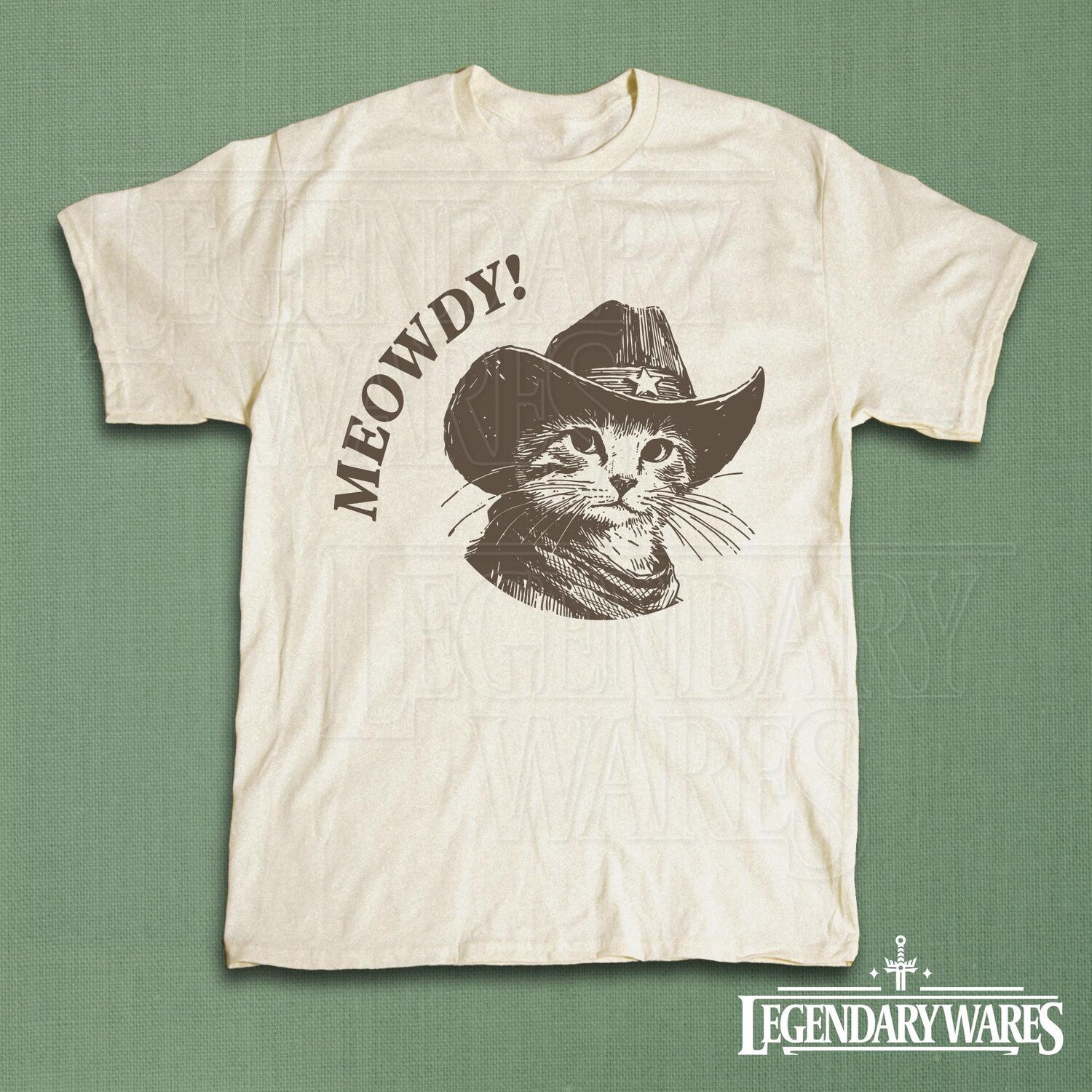 Meowdy Cowboy Cat Shirt, Vintage Cowboy Cat T-Shirt, Retro 90s Cat Tee, Funny Western Cat Shirt, Cute Kitten Country Western Vintage T-Shirt