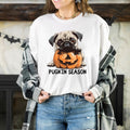 Halloween Shirt Pug Pugkin Season Halloween Tee Dog Mom T-Shirt, Pumpkin Tshirt, Halloween Shirts, Halloween Dog Shirt, Spooky Season Shirts