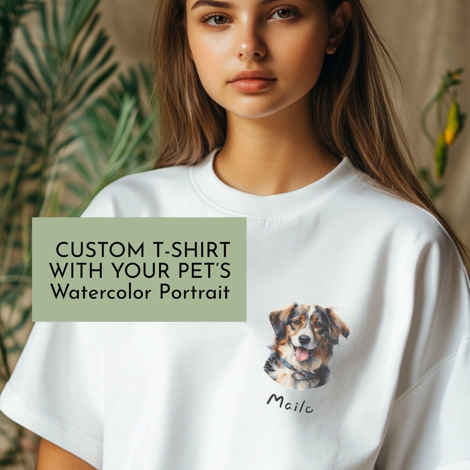 Custom Dog T-shirt Watercolor Print with Your Dog Picture Personalized Shirt Gift for Dog Lover Custom Dog Print from Photo Dog Mom Gift