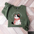 Meowy Christmas Sweatshirt, Cat Christmas Sweater, Cat Lover Xmas T-Shirt, Christmas Cat Mom Crewneck, Catmas Gift For New Year, Xmas Hoodie