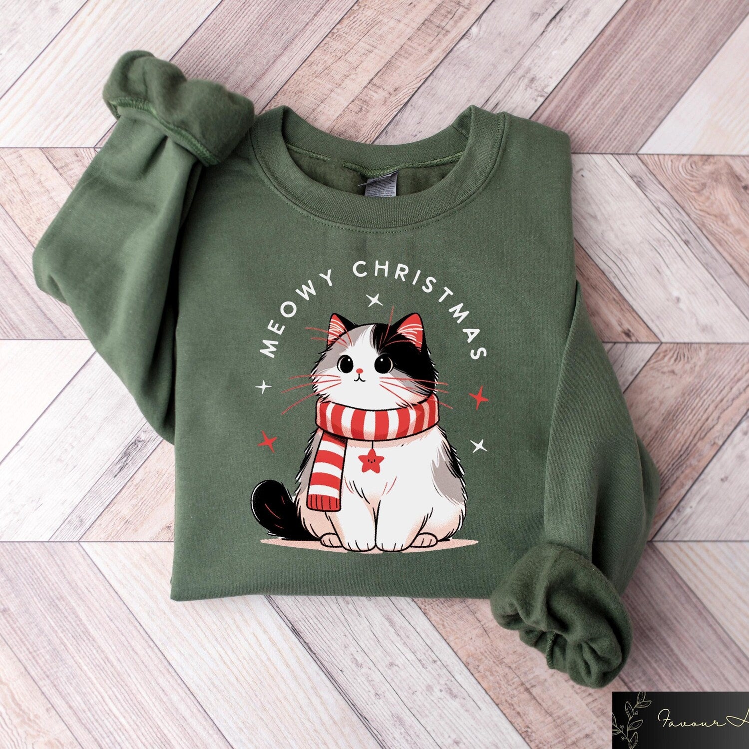 Meowy Christmas Sweatshirt, Cat Christmas Sweater, Cat Lover Xmas T-Shirt, Christmas Cat Mom Crewneck, Catmas Gift For New Year, Xmas Hoodie