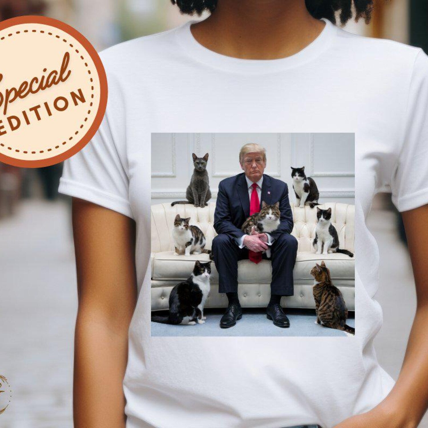 Funny Trump Cat Lover T-Shirt - Unique Cat Dad Gift for Political Humor Fans
