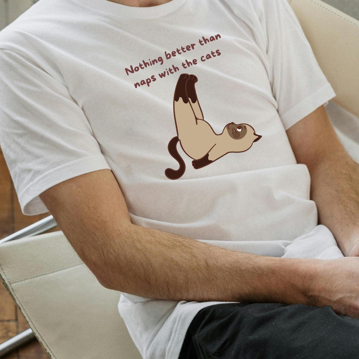 Siamese Cat Lover T-Shirt - Funny Pet Gift for Men & Women Siamese Cat Mom Dad Tee