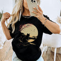Japanese Cat Moon Art Shirt, Gift for Her, Cute Shirt Gift for Women, Japanese Art Shirt Cat Lover COMFORT Colors Unisex T-shirt