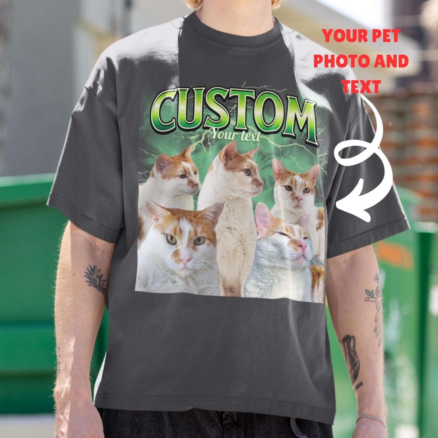 Custom Bootleg Pet T-Shirt - Personalized Cat Dog Portrait Shirt Gift