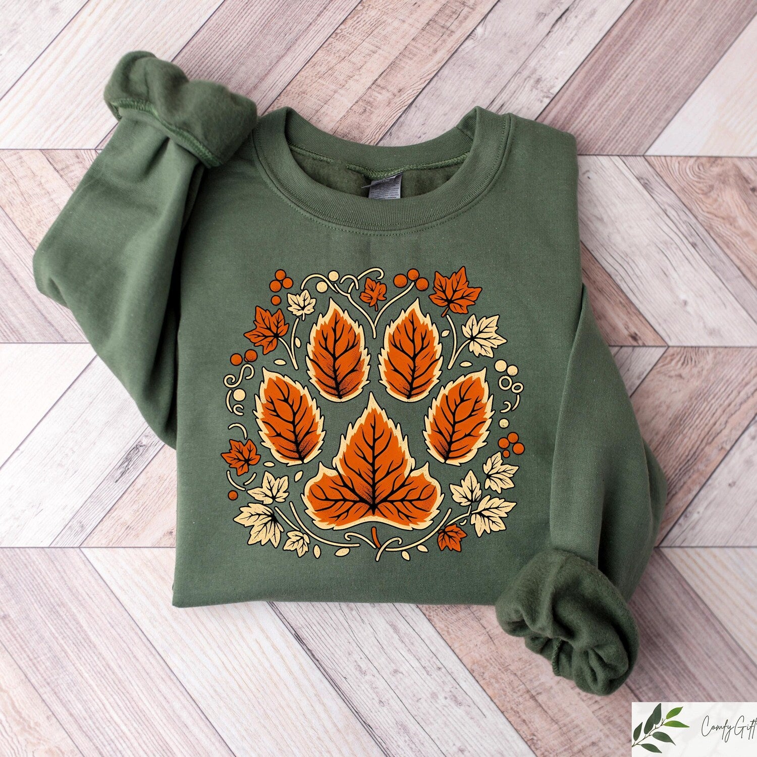 Fall Vine Leaf Paw Shirt, Halloween Dog Paw Sweatshirt, Autumn Shirt For Dog Lovers, Thanksgiving Gifts For Dog Mom, Autumn Sweater