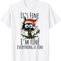 It's Fine I'm Fine Everything Is Fine Christmas Cat T-Shirt - Holiday Gift