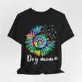Dog Mom T-Shirt: Tie-Dye Sunflower Paw Print, Hippie Style