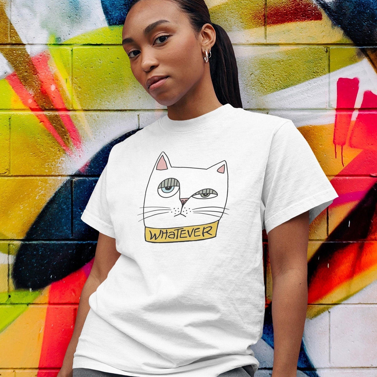 Whatever Cat Graphic Tee | Funny Cat Lover T-Shirt | Unisex Pet Owner Gift