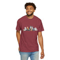 Jade's Cat T-Shirt Cartoonized - FROM TV Show Prop Wardrobe Fan Art - Group of Cats on Dark Red Tee, Unisex Garment-Dyed Tee, Cat Lover Gift