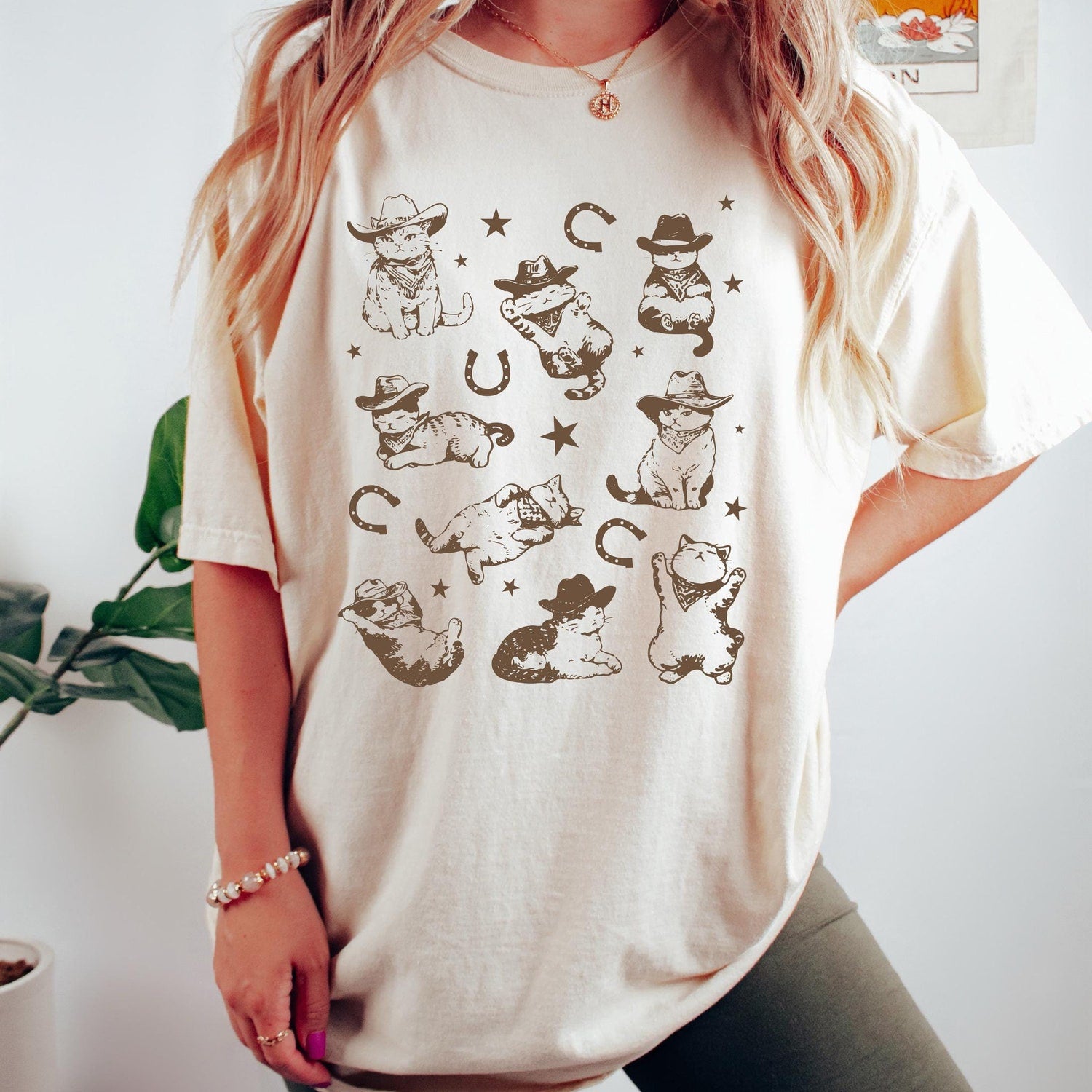 Cowboy Kittens Shirt, Retro Comfort Sarcastic Cat Sweater, Funny Cat T-Shirt, Western Cat Graphic Tee, Kitten Lover Aesthetic Sweatshirt
