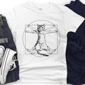 Cat Vitruvian Style Unisex T-Shirt, Leonardo Da Vinci Inspired Tee, Cat Lover Gift, Feline Art Shirt, Animal Graphic Tee, Funny Cat Shirt