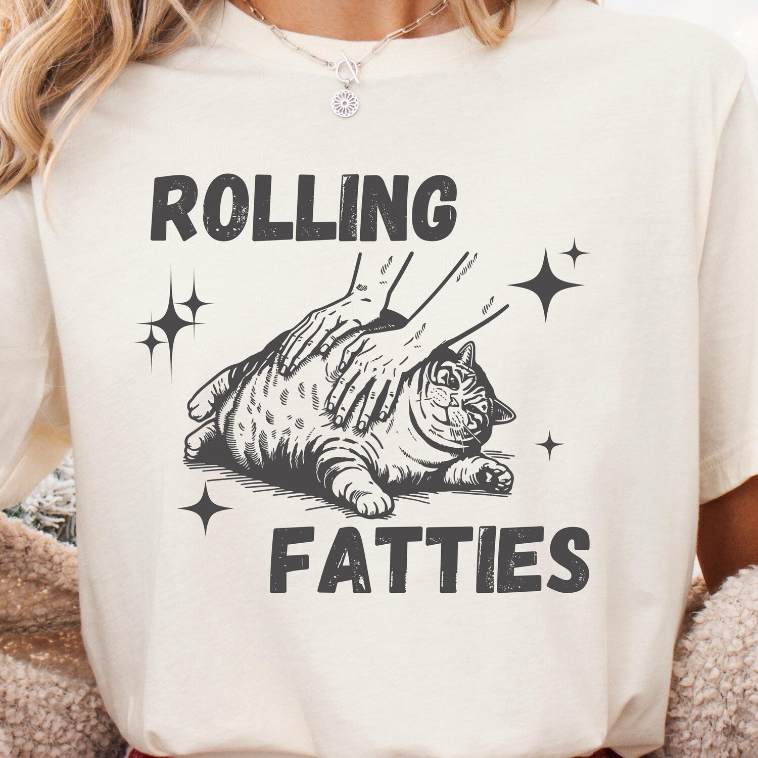 Rolling Fatties Cat TShirt cat themed gifts Funny Cat Graphic Shirt Funny Cannabis Tshirt Cute Cat Tee Fat Cat Meme Shirts Gift for Cat Mom